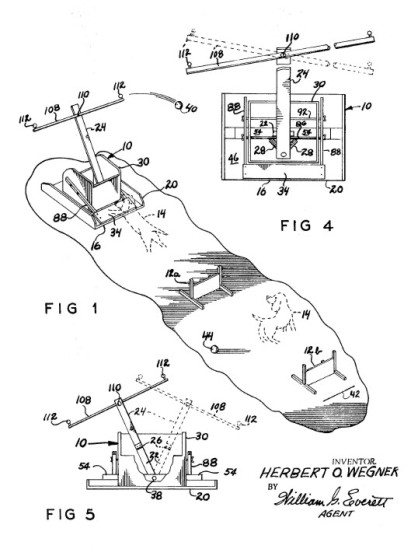 Запатентованное Гербертом О Венгером устройство по запуску мячей.